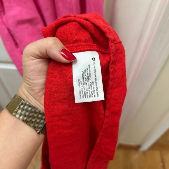 Tabitha Brown Pink Red Tie Front Sleeveless Maxi Dress Size S Small long - Picture 5 of 8